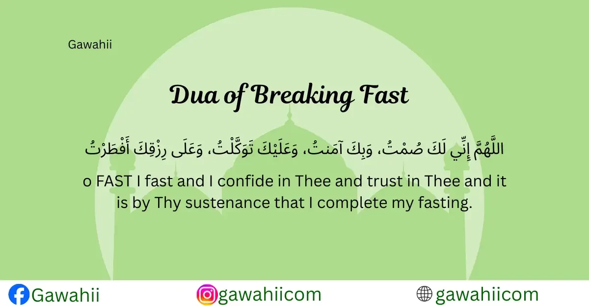 Dua of Breaking Fast